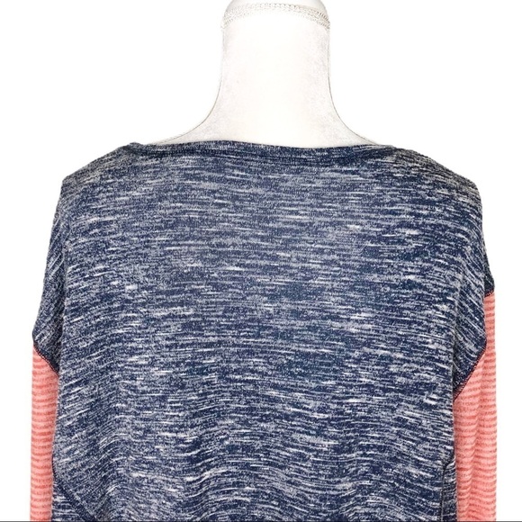 Free People We The Free blue top tee red stripe long sleeves small - Picture 10 of 12